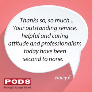 PODS testimonials - Haley, long term storage