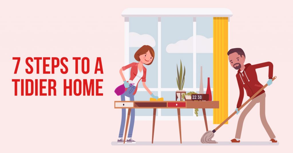 7-steps-to-a-tidier-home-cartoon-banner